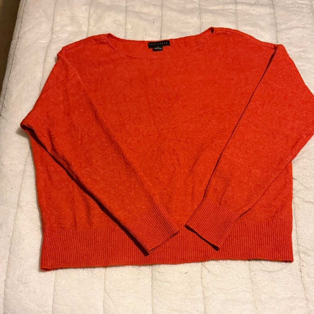Sanctuary Vibrant Red-Orange Crew Neck Sweater